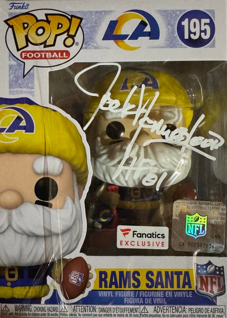 Jack Youngblood Signed Funko Pop #195 "Rams Santa" w/HOF Inscription - Schwartz COA